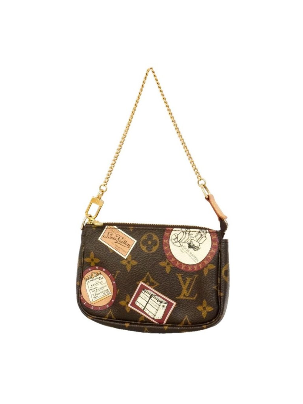 Louis Vuitton Pouch Monogram Patch Mini Pochette Accessoires Brown Multicolor